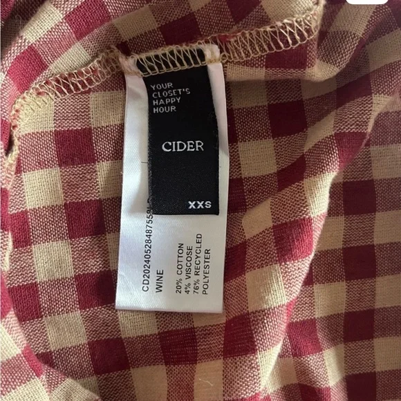 Drop waist smock Cider Red and White Sundress Sleeveless Midi - Picture 3 of 6